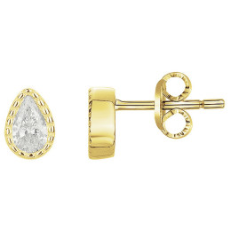 Boucles d'oreilles plaqué or, goutte d'éclat et oxydes de zirconium by Stauffer