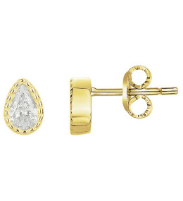 Boucles d'oreilles plaqué or, goutte d'éclat et oxydes de zirconium by Stauffer