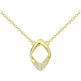 Collier plaqué or, pendentif ajouré éclatant et oxydes de zirconium by Stauffer
