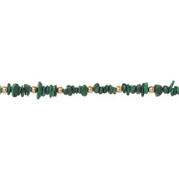 Bracelet Malachite et Perles Dorées, Énergie Naturelle et Élégance by Stauffer