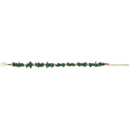 Bracelet Malachite et Perles Dorée, Pierre Naturelle et Élégance, Achat-Bijoux