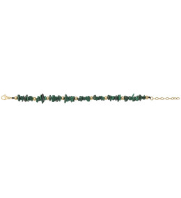 Bracelet Malachite et Perles Dorée, Pierre Naturelle et Élégance, Achat-Bijoux