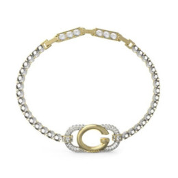 Bracelet femme Guess, Oh my G, acier PVD bicolore et cristaux, JUBB04508JWYGS