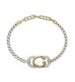 Bracelet femme Guess, Oh my G, acier PVD bicolore et cristaux, JUBB04508JWYGS