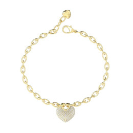 Bracelet femme Guess, Crazy in love, acier PVD jaune et cristaux, JUBB05214JWYGS