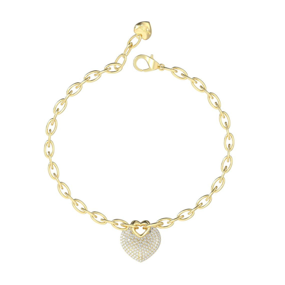 Bracelet femme Guess, Crazy in love, acier PVD jaune et cristaux, JUBB05214JWYGS