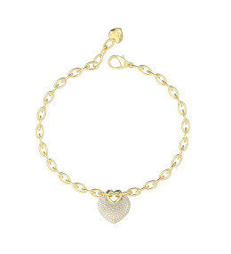 Bracelet femme Guess, Crazy in love, acier PVD jaune et cristaux, JUBB05214JWYGS