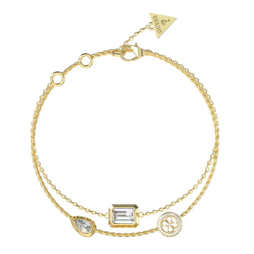 Bracelet femme Guess,4G light , acier PVD jaune et cristaux, JUBB05237JWYGS