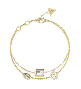 Bracelet femme Guess,4G light , acier PVD jaune et cristaux, JUBB05237JWYGS