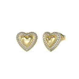 Boucles d'oreilles femme Guess, Beloved, acier PVD jaune et cristaux JUBE05020JWYG
