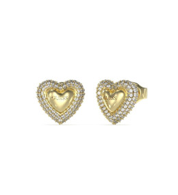 Boucles d'oreilles femme Guess, Beloved, acier PVD jaune et cristaux JUBE05020JWYG