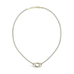 Collier Guess JUBN04506JWYG. Chaîne strassée avec pendentif G doré
