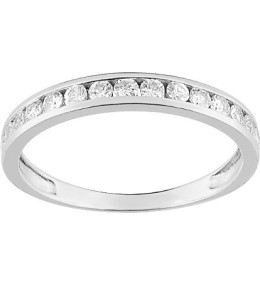 Alliance or gris 375/1000, oxydes de zirconium serti rail, taille brillant by Stauffer