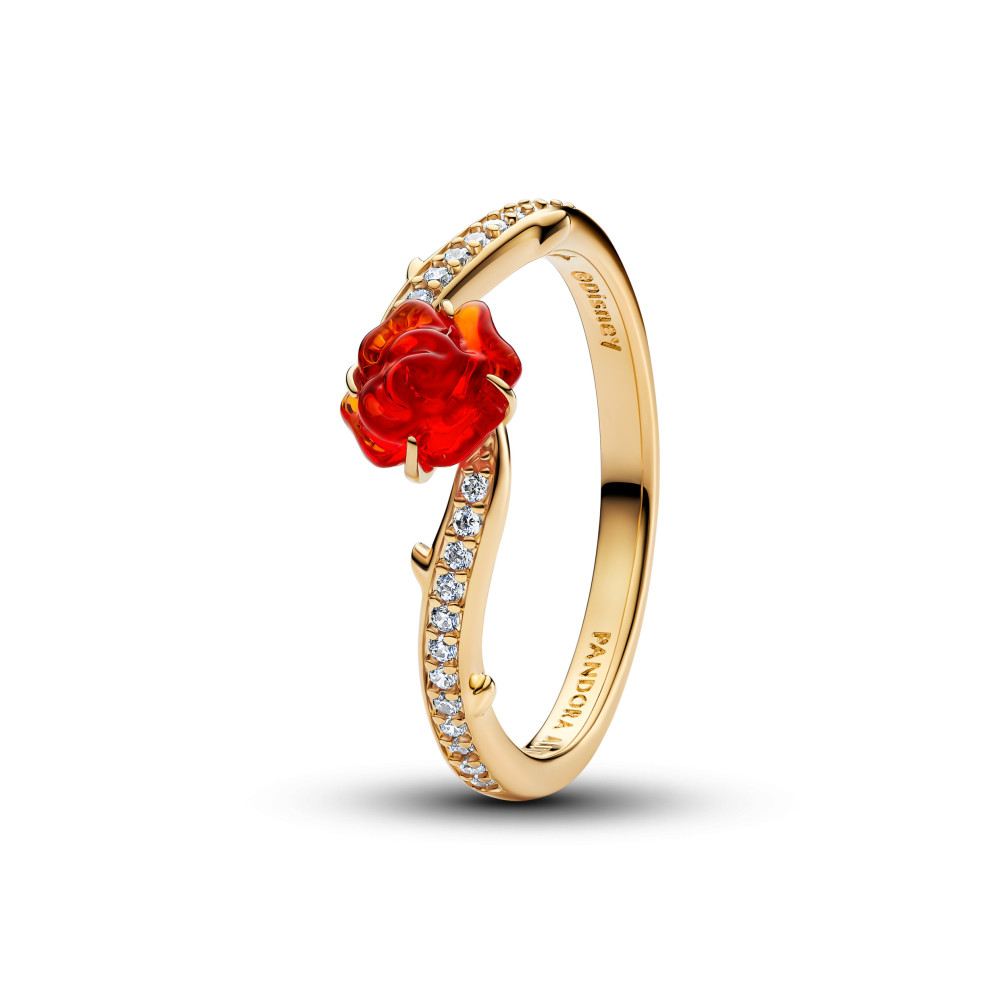 Bague Pandora, Disney la Belle et la Bête rose, en métal doré or jaune 585/1000, 163984C01 Bague Pandora, Disney la Belle et la Bête rose, en métal doré or jaune 585/1000, 163984C01