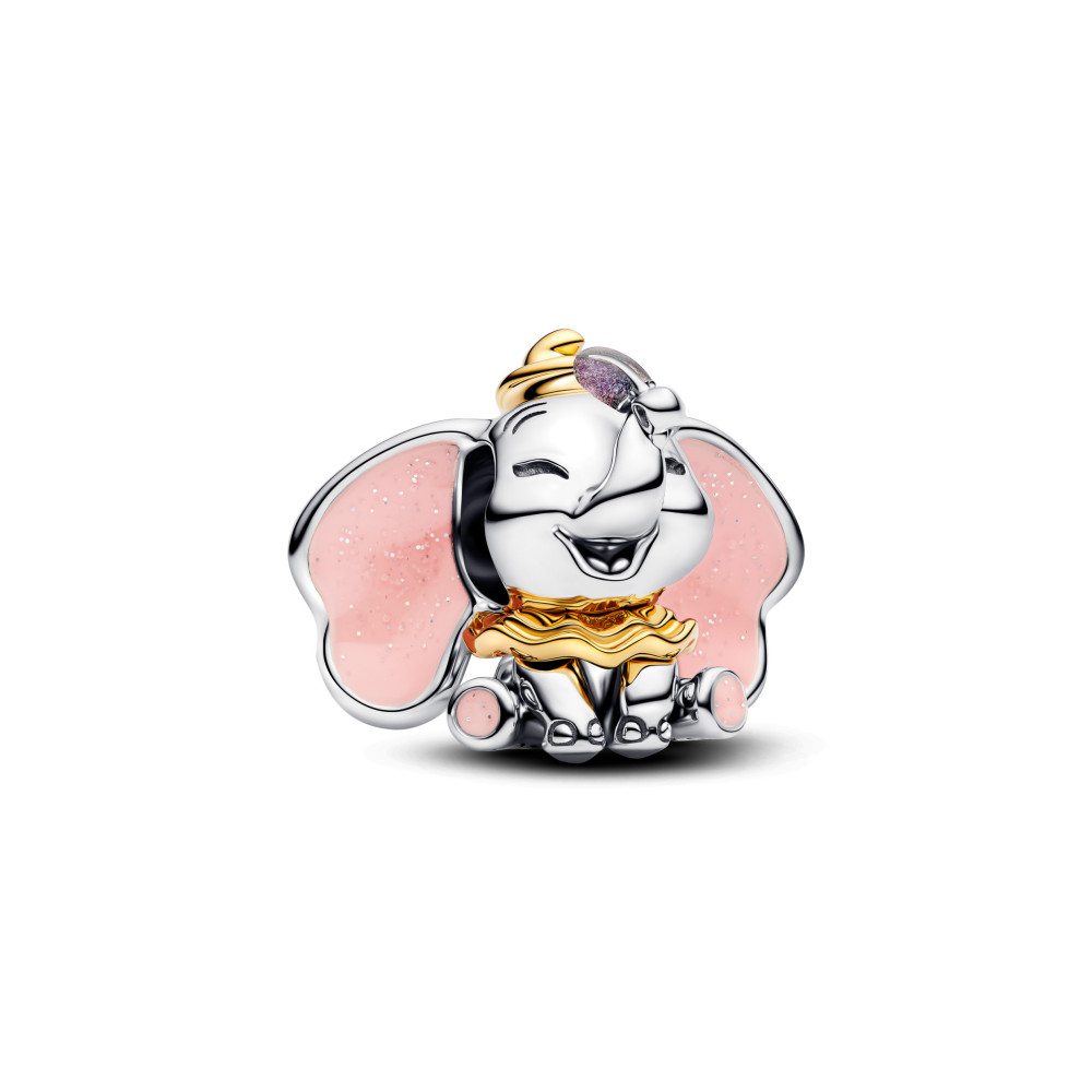 Charm Pandora Me/Moments Disney Dumbo en argent 925/1000 et métal doré or jaune 585/1000, 764023C01 Charm Pandora Me/Moments Disney Dumbo en argent 925/1000 et métal doré or jaune 585/1000, 764023C01