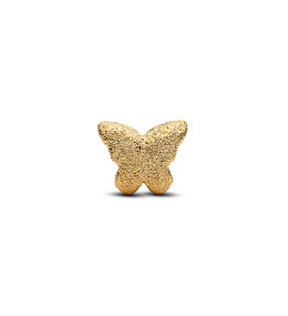 Charm Pandora, Mini papillon texturé, en métal doré or jaune 585/1000, 764046C00