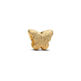 Le Charm Pandora Mini Papillon Texturé en métal doré Or Jaune 585/1000