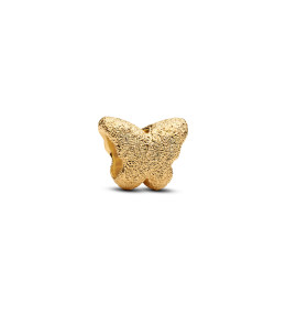 Le Charm Pandora Mini Papillon Texturé en métal doré Or Jaune 585/1000