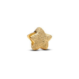 Le Charm Pandora Mini Étoile Texturée en métal doré or Jaune 585/1000