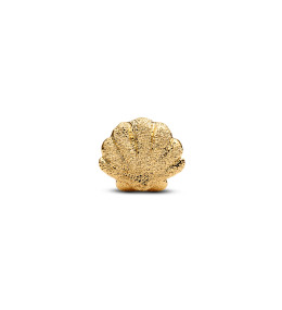 Le Charm Mini coquillage Texturé Pandora en métal doré or Jaune 585/1000