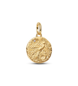 Charm Pandora Me/Moments Talisman oiseau et astre en métal doré or jaune 585/1000, 764082C01
