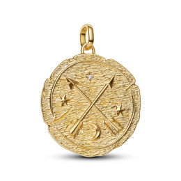 Le Charm Pandora talisman flèches croisées en métal doré or jaune 585/1000, Symbolique céleste