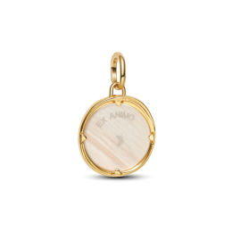 Le Charm Pandora talisman Pégase en nacre et métal doré or jaune 585/1000. Symbole de liberté