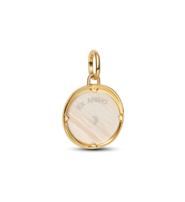 Le Charm Pandora talisman Pégase en nacre et métal doré or jaune 585/1000. Symbole de liberté