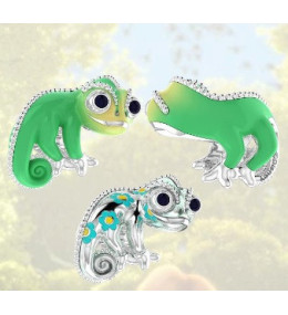 Le Charm Pandora Pascal Disney Raiponce en argent et émail vert