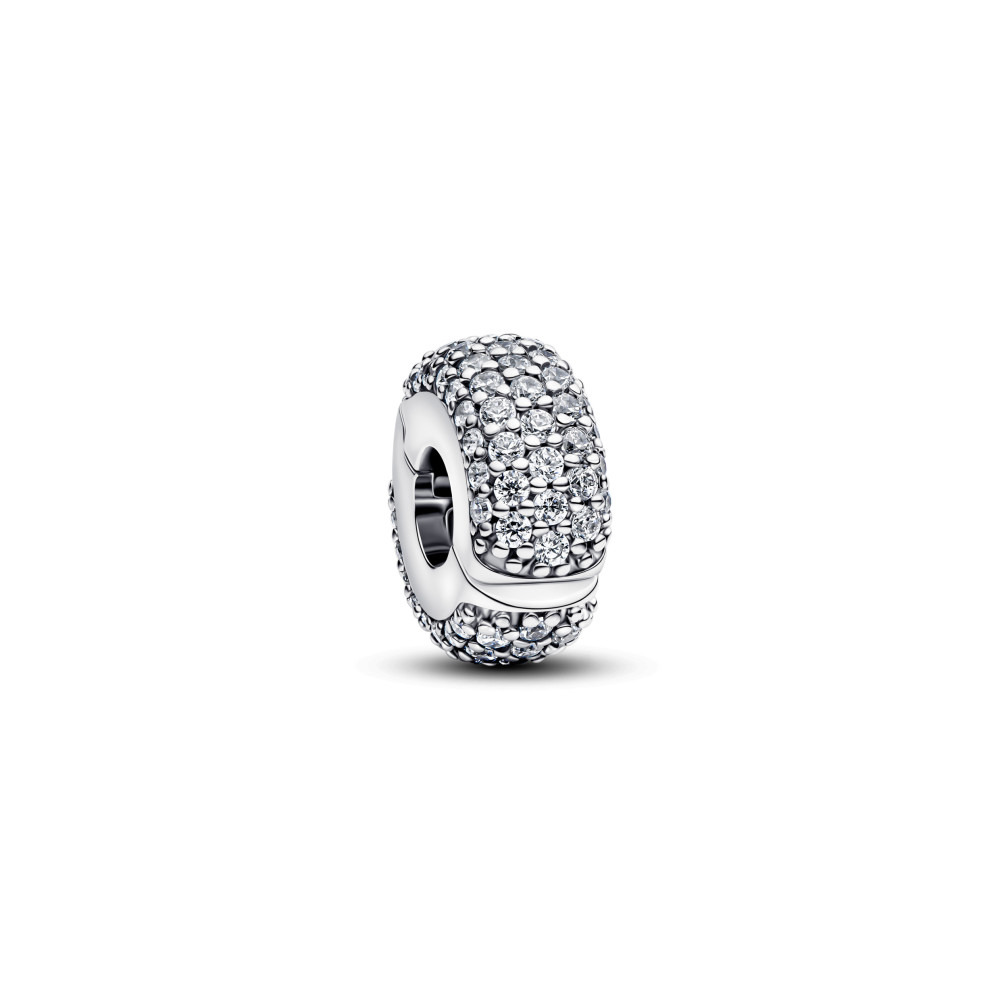 Charm clip Pandora Moments, pavé scintillant en argent 925/1000,794032C01