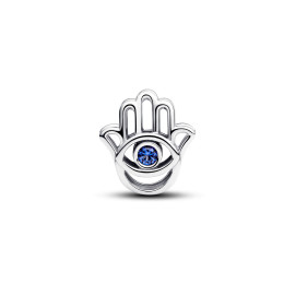Le Charm Pandora Main Hamsa Œil Bleu en Argent 925/1000