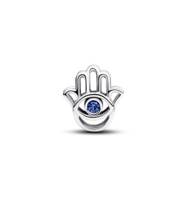 Le Charm Pandora Main Hamsa Œil Bleu en Argent 925/1000