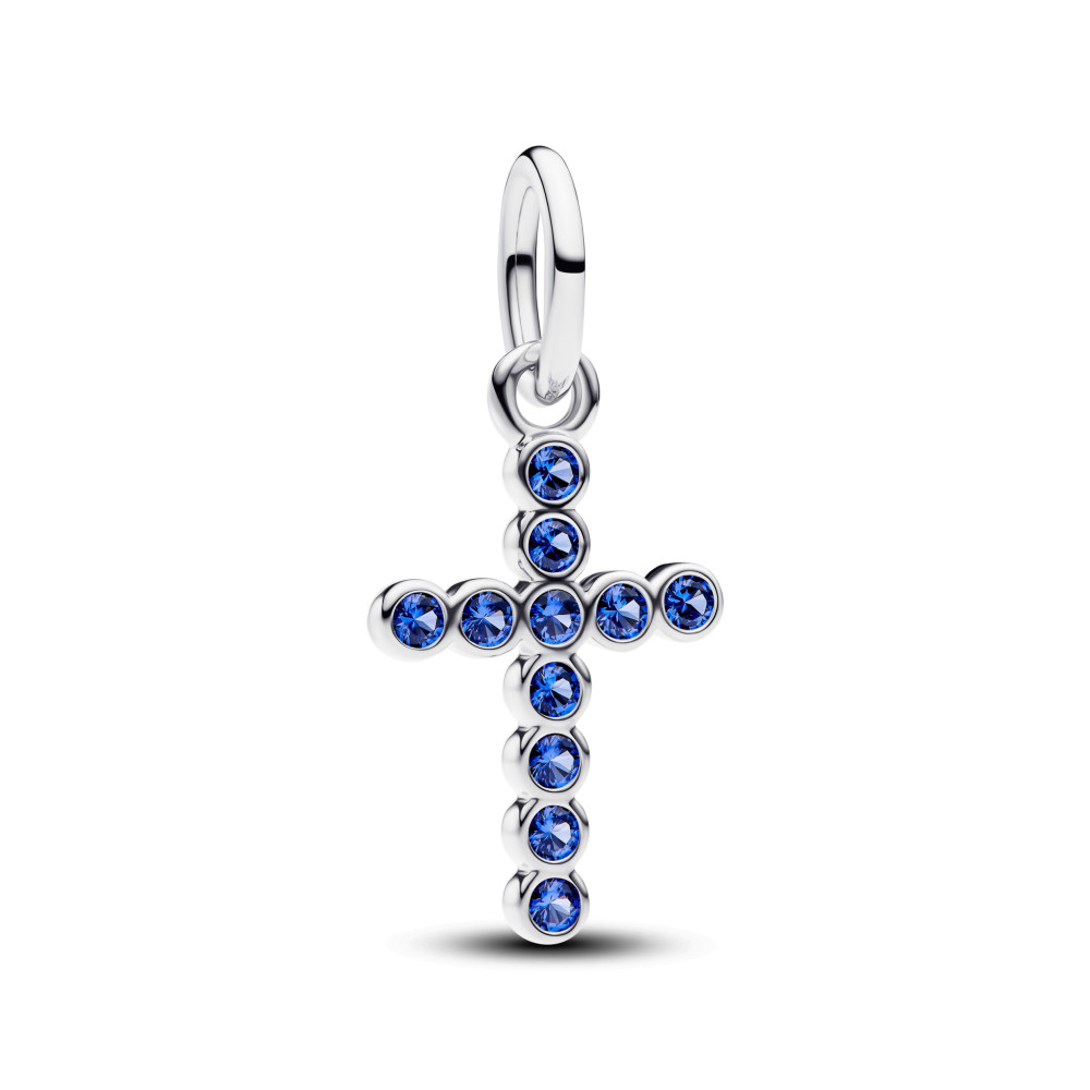 Charm Pandora Me/Moments Croix bleue scintillante en argent 925/1000,794063C01