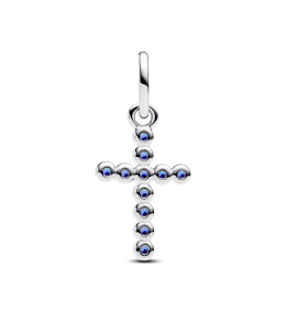 Le Charm Pandora Me Croix Bleue Scintillante en Argent 925/1000
