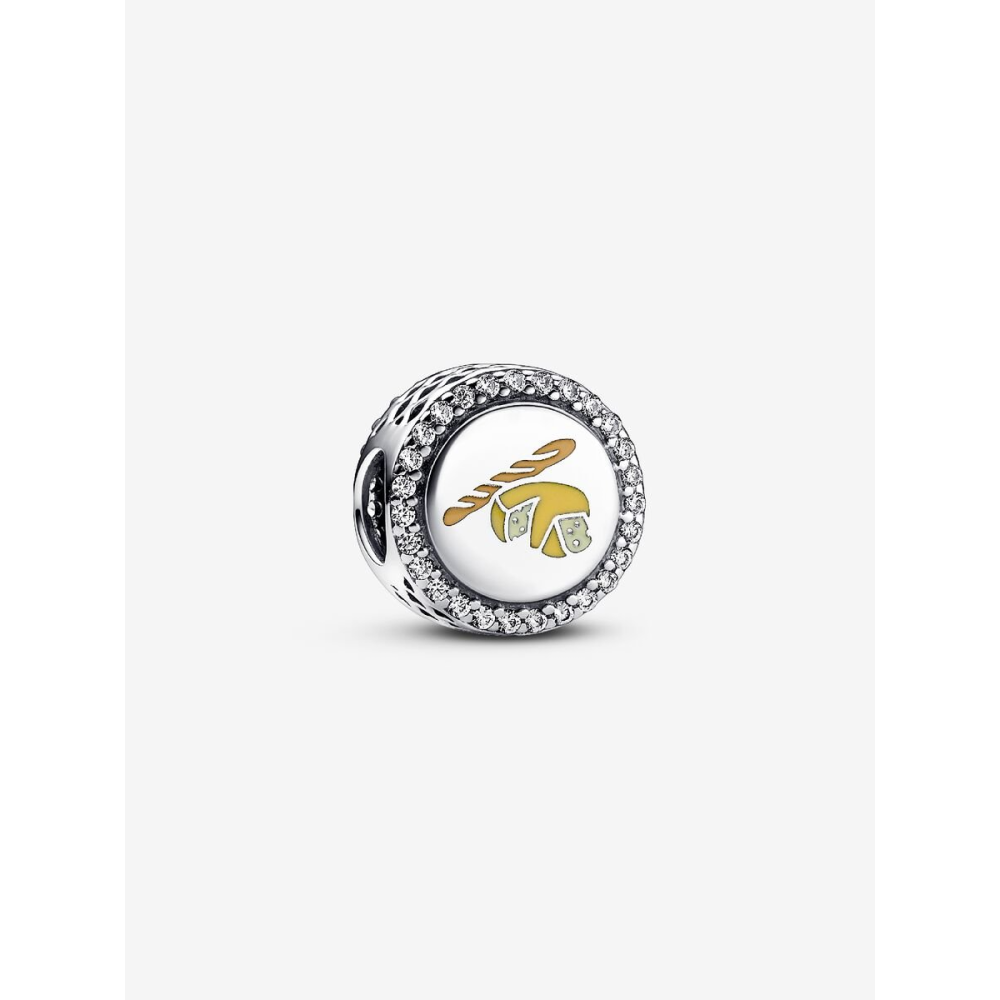 Charm Pandora, gravable baguette et fromage, en argent 925/1000, 792016CZ_E055