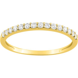 Alliance or jaune 375/1000, oxydes de zirconium serti 2 griffes, taille brillant by Stauffer