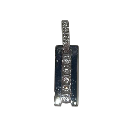 Pendentif or gris 375/1000, oxydes de zirconium, taille brillant by Stauffer