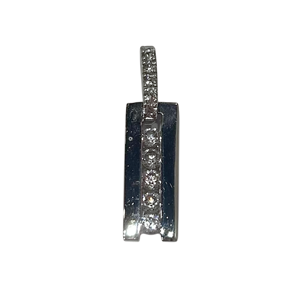 Pendentif or gris 375/1000, oxydes de zirconium, taille brillant by Stauffer