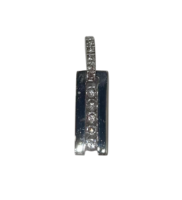 Pendentif or gris 375/1000, oxydes de zirconium, taille brillant by Stauffer