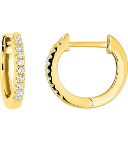 Boucles d'oreilles créoles or jaune 375/1000, oxydes de zirconium, élégance brillante, by Stauffer