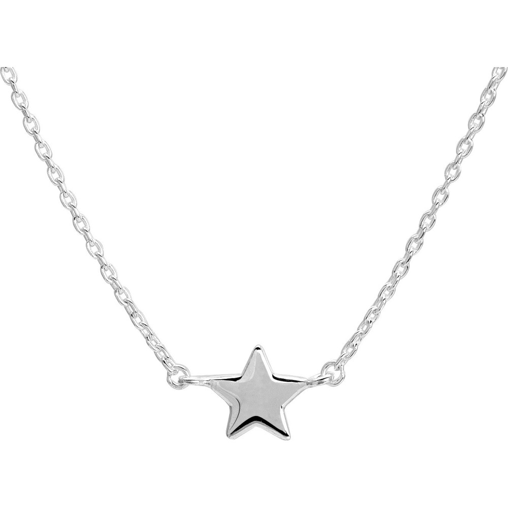 Le Collier étoile argent 925/1000 femme. Bijou minimaliste Stauffer