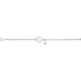 La Gourmette bébé argent 925 avec cœur pendentif. Bijou gravable et élégant