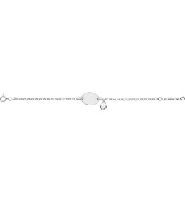 La Gourmette bébé argent 925 avec cœur pendentif. Bijou gravable et élégant
