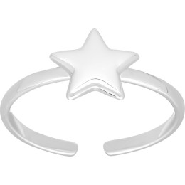 Bague argent 925/1000 ouverte, motif étoile by Stauffer