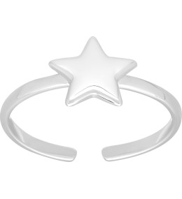 Bague argent 925/1000 ouverte, motif étoile by Stauffer