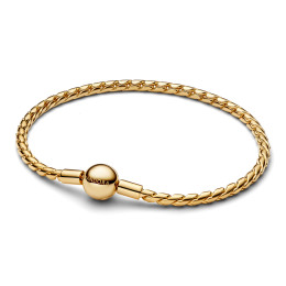 Bracelet Pandora Moments, mailles serpent, icone revisitée en métal doré or jaune 585/1000, 564028C00