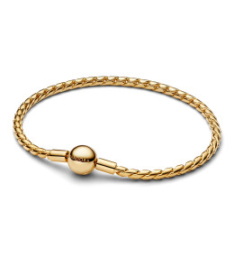 Bracelet Pandora Moments, mailles serpent, icone revisitée en métal doré or jaune 585/1000, 564028C00