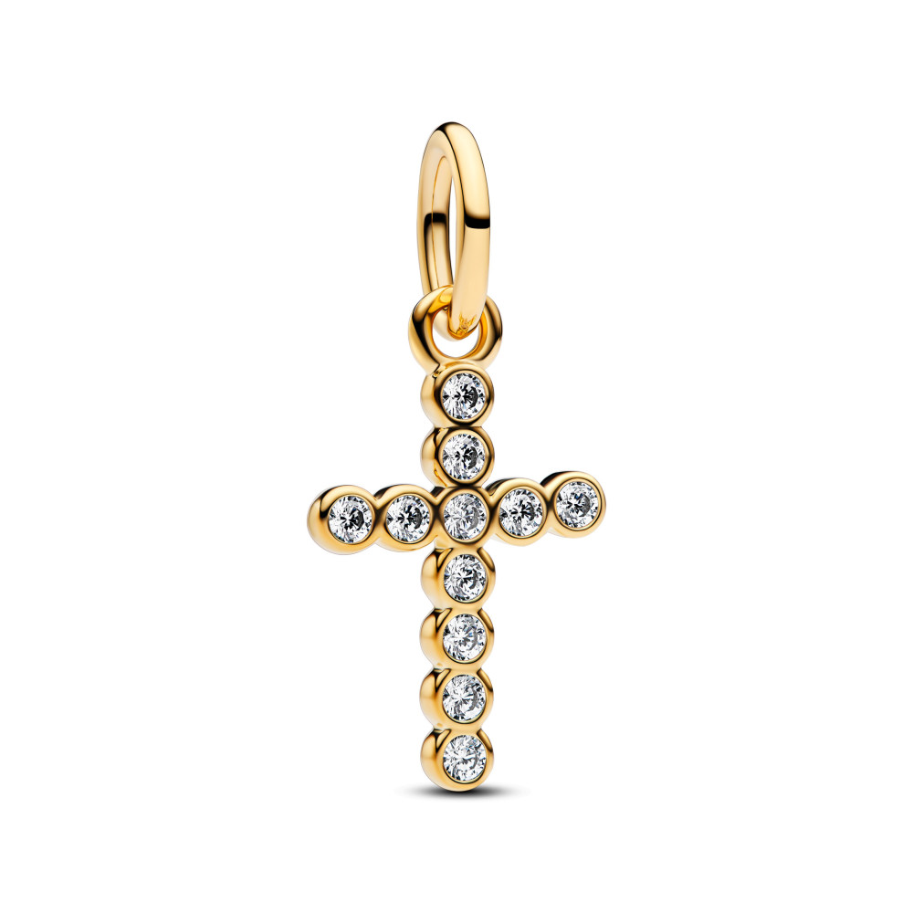 Charm Pandora Me/Moments Croix scintillante en métal doré or jaune 585/1000,764063C01