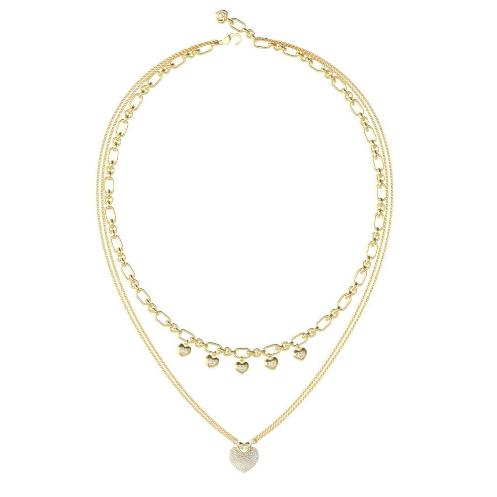 Collier femme Guess, Crazy in Love, acier PVD jaune et cristaux, JUBN05208JWYG