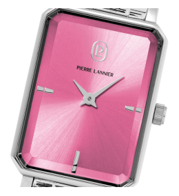 Montre Femme Pierre Lannier Acier Cadran Rose Rectangulaire